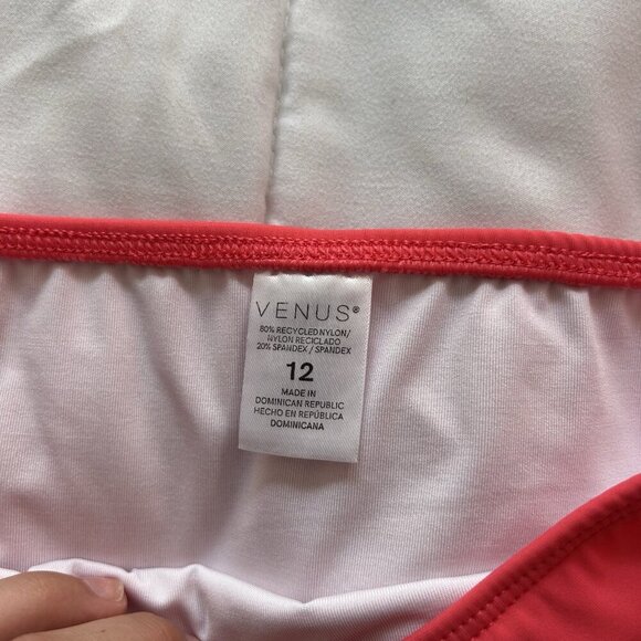 Venus Womens 12 Tankini Bikini Set Flowy Pink Coral Ruffle Y2K Summer Beach - Picture 7 of 10